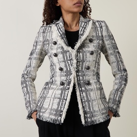 Double-Breasted Tweed Blazer