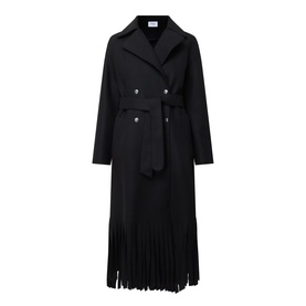 Fringe Felted Trench Coat