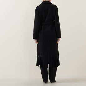 Fringe Felted Trench Coat