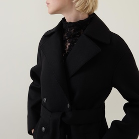 Fringe Felted Trench Coat