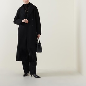 Fringe Felted Trench Coat