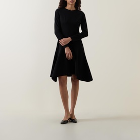 Asymmetric Hem Flared Dress