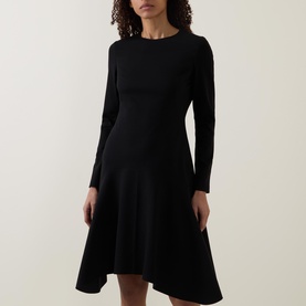 Asymmetric Hem Flared Dress