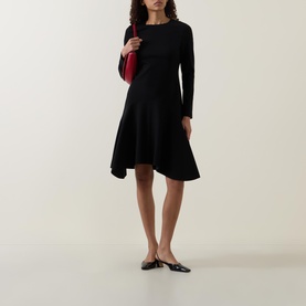Asymmetric Hem Flared Dress
