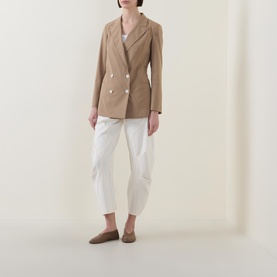 Credible Double-Breasted Pinstripe Blazer