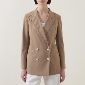 Credible Double-Breasted Pinstripe Blazer