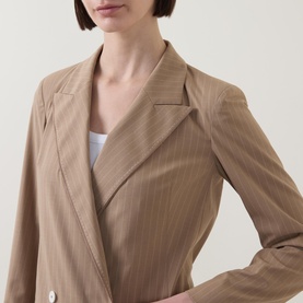 Credible Double-Breasted Pinstripe Blazer