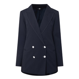 Credible Double-Breasted Pinstripe Blazer