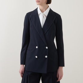 Credible Double-Breasted Pinstripe Blazer