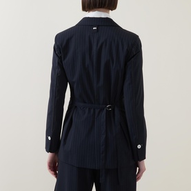 Credible Double-Breasted Pinstripe Blazer