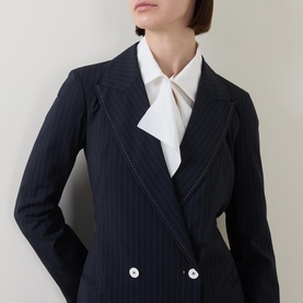 Credible Double-Breasted Pinstripe Blazer