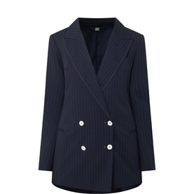 Credible Double-Breasted Pinstripe Blazer