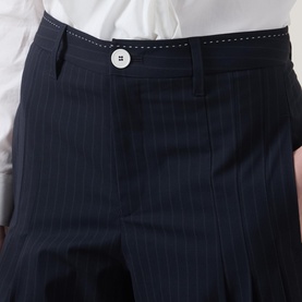 Mucha High-Rise Pinstripe Wide Leg Trousers