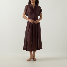 Davinata Pleated Shirt Dress