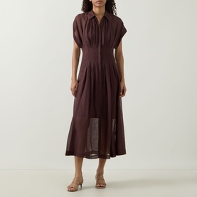 Davinata Pleated Shirt Dress
