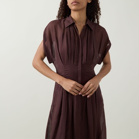 Davinata Pleated Shirt Dress