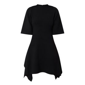 Flaris Asymmetric Draped Mini Dress