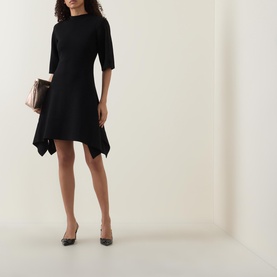 Flaris Asymmetric Draped Mini Dress