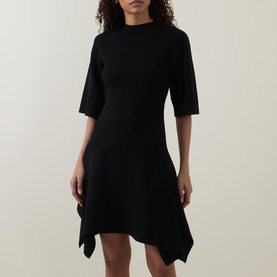 Flaris Asymmetric Draped Mini Dress