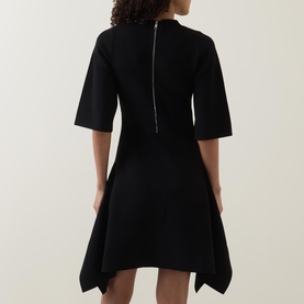 Flaris Asymmetric Draped Mini Dress