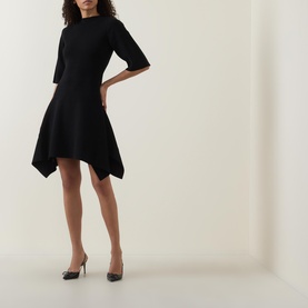 Flaris Asymmetric Draped Mini Dress