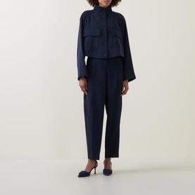 Cropped Wrinkle-Resistant Blazer