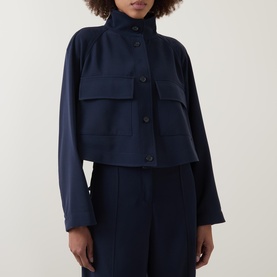 Cropped Wrinkle-Resistant Blazer