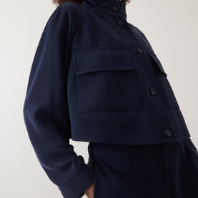 Cropped Wrinkle-Resistant Blazer