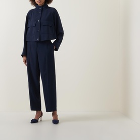 Cropped Wrinkle-Resistant Blazer