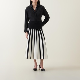 Fandelion Two-Tone Pleated Skirt