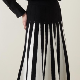 Fandelion Two-Tone Pleated Skirt