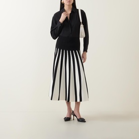 Fandelion Two-Tone Pleated Skirt