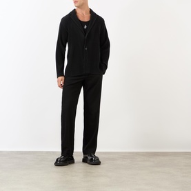Pleated Single-Breasted Blazer