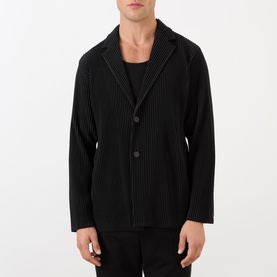Pleated Single-Breasted Blazer