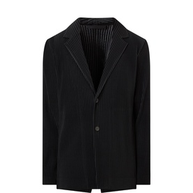 Pleated Single-Breasted Blazer