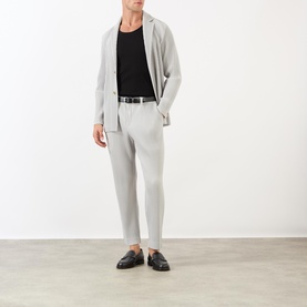 Pleated Single-Breasted Blazer