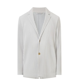 Pleated Single-Breasted Blazer
