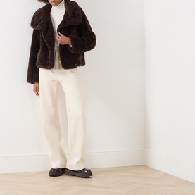 Woven Faux Shearling Jacket