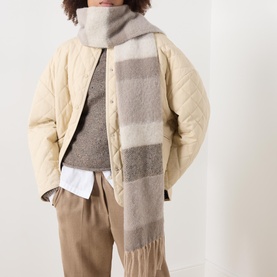Chunky Stripe Fringe Scarf