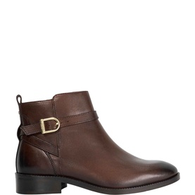 Pemma Flat Leather Ankle Boots
