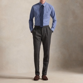 Polo Player Logo Plaid Performance Twill Shirt