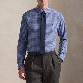 Polo Player Logo Plaid Performance Twill Shirt