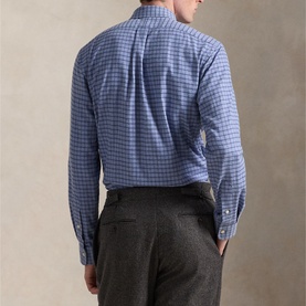 Polo Player Logo Plaid Performance Twill Shirt