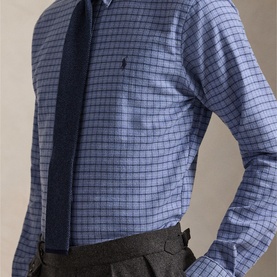 Polo Player Logo Plaid Performance Twill Shirt