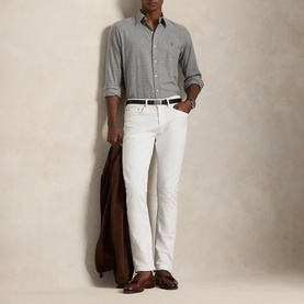 Polo Player Logo Plaid Performance Twill Shirt