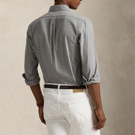 Polo Player Logo Plaid Performance Twill Shirt