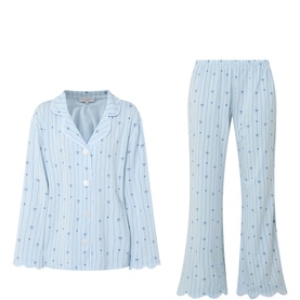 Striped Bow Print Pyjama Set