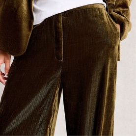 Belle Wide Leg Velvet Trousers