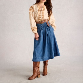 Charlotte Flared Denim Skirt