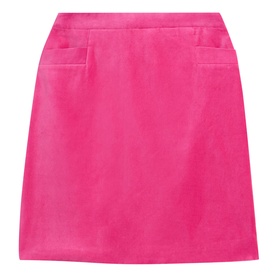 Coral Velvet Mini Skirt